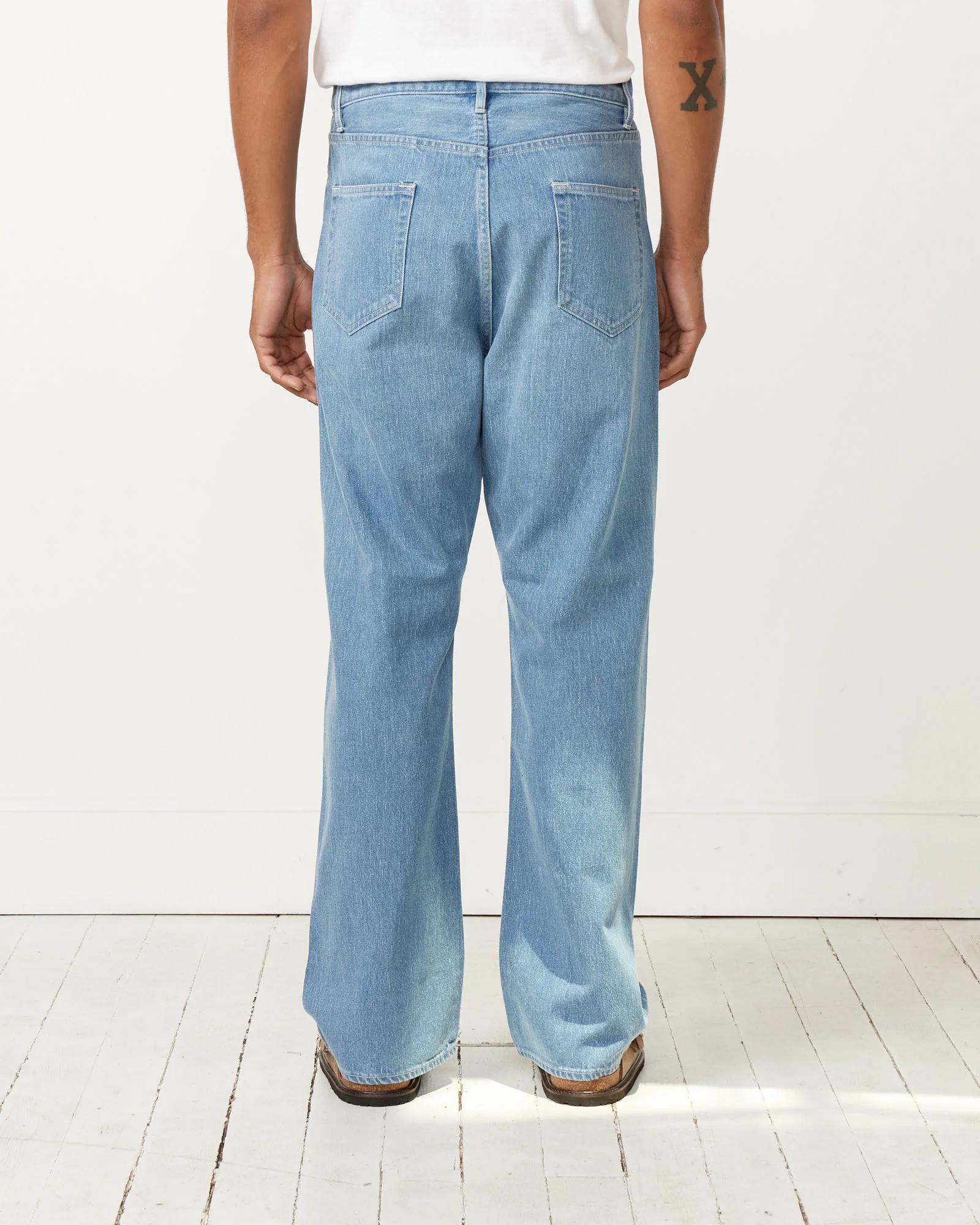 Faded Light Denim Pant in Light Indigo - Image 4