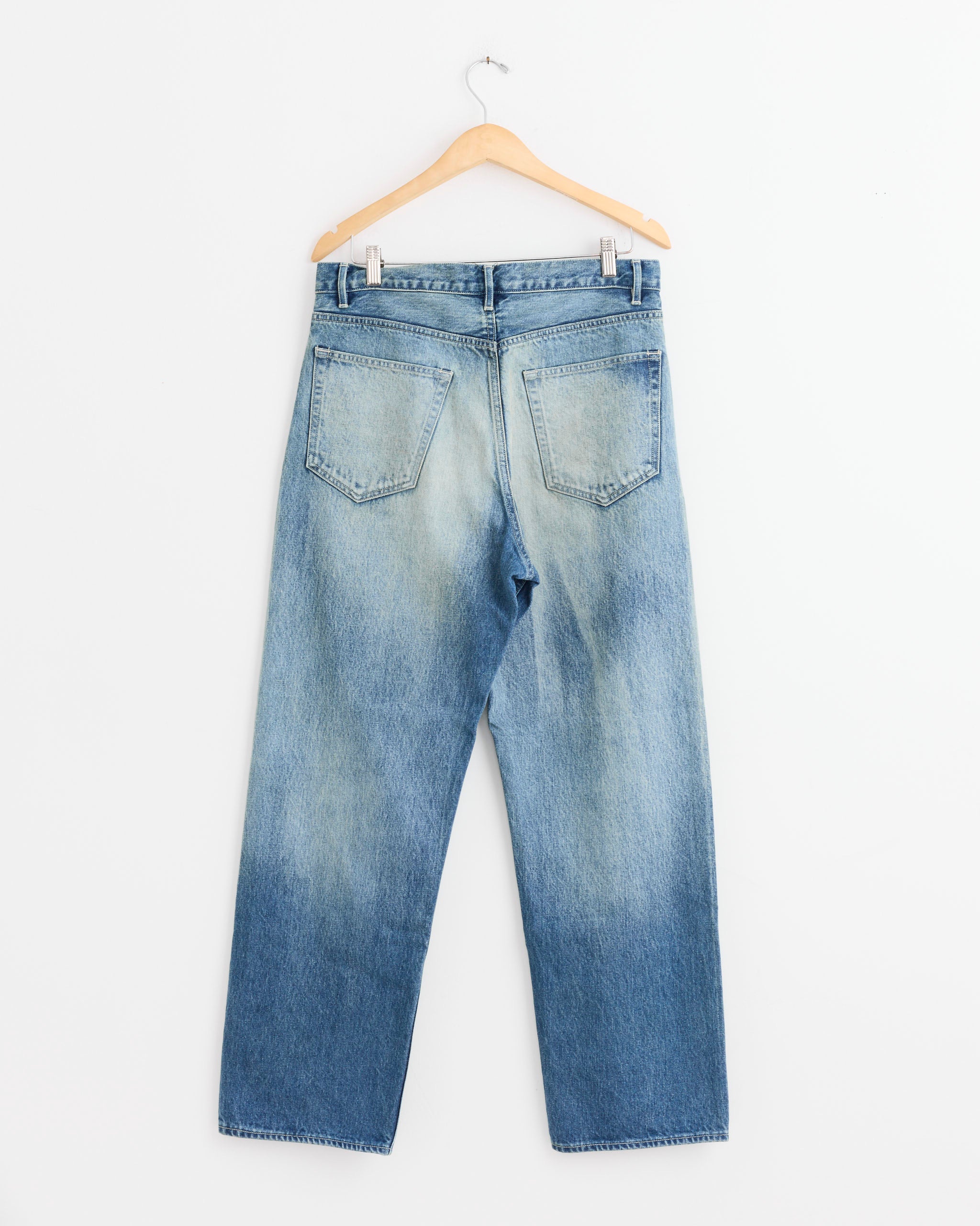 Selvedge Denim Wide Pant in Faded Indigo - Image 3