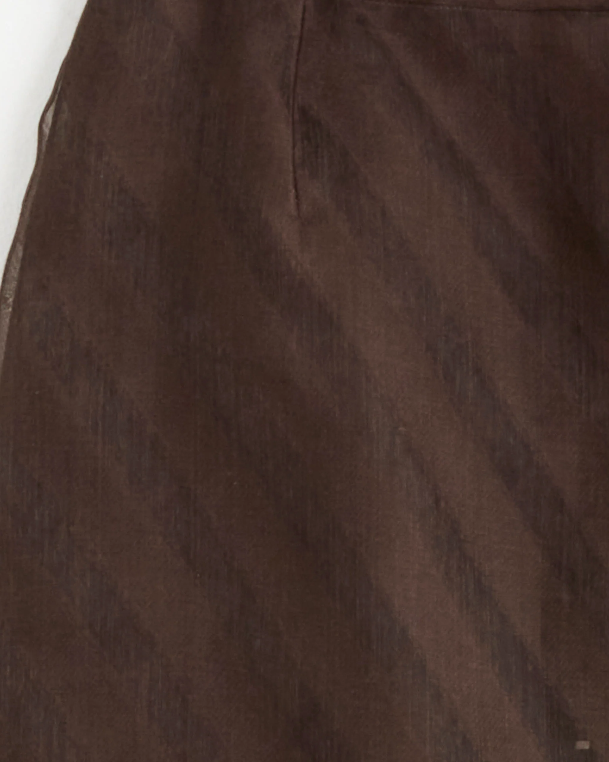 Sheer Silk Pencil Skirt in Dark Brown - Image 3