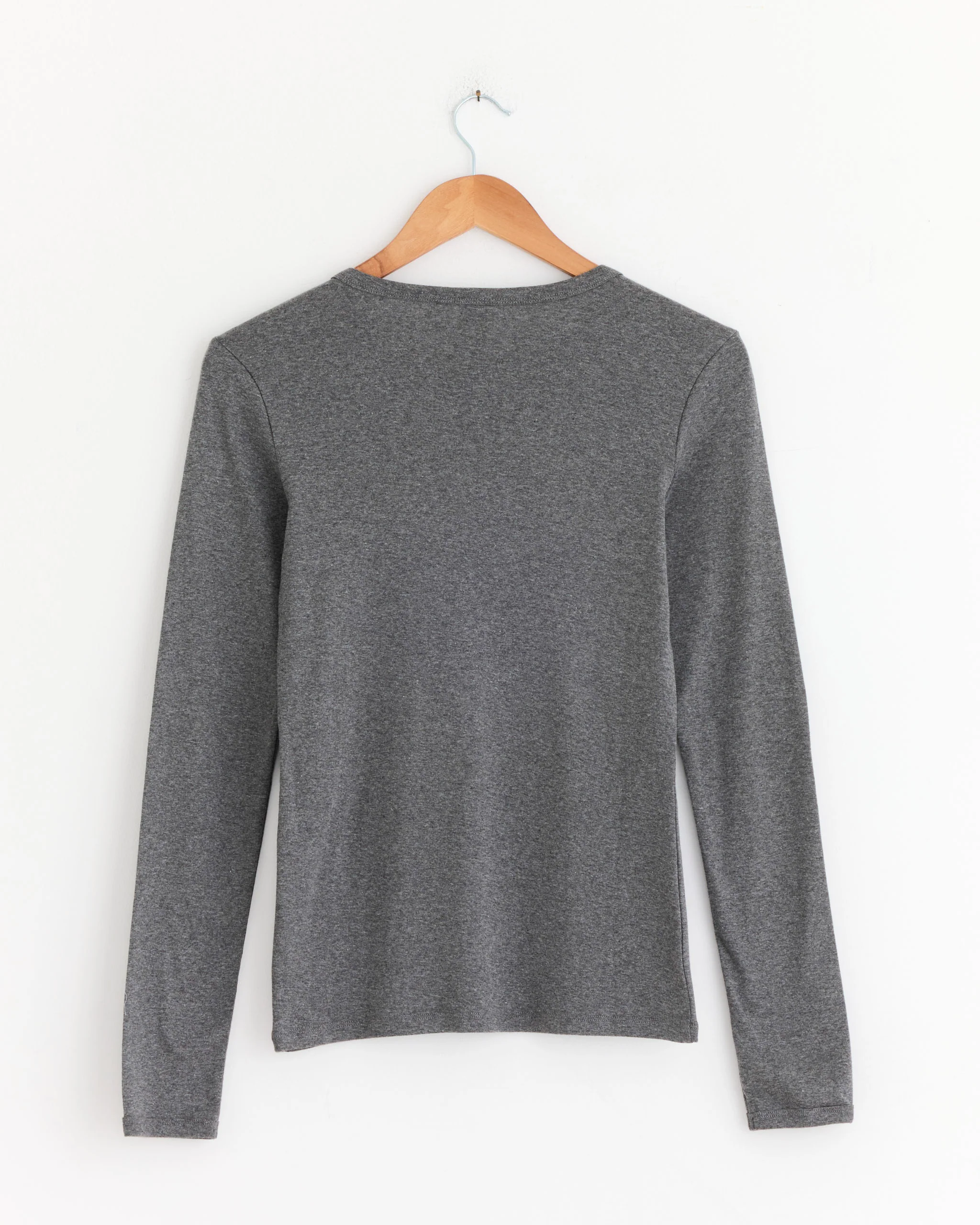 Olivia Long Sleeve Tee in Melee Grey - Image 3