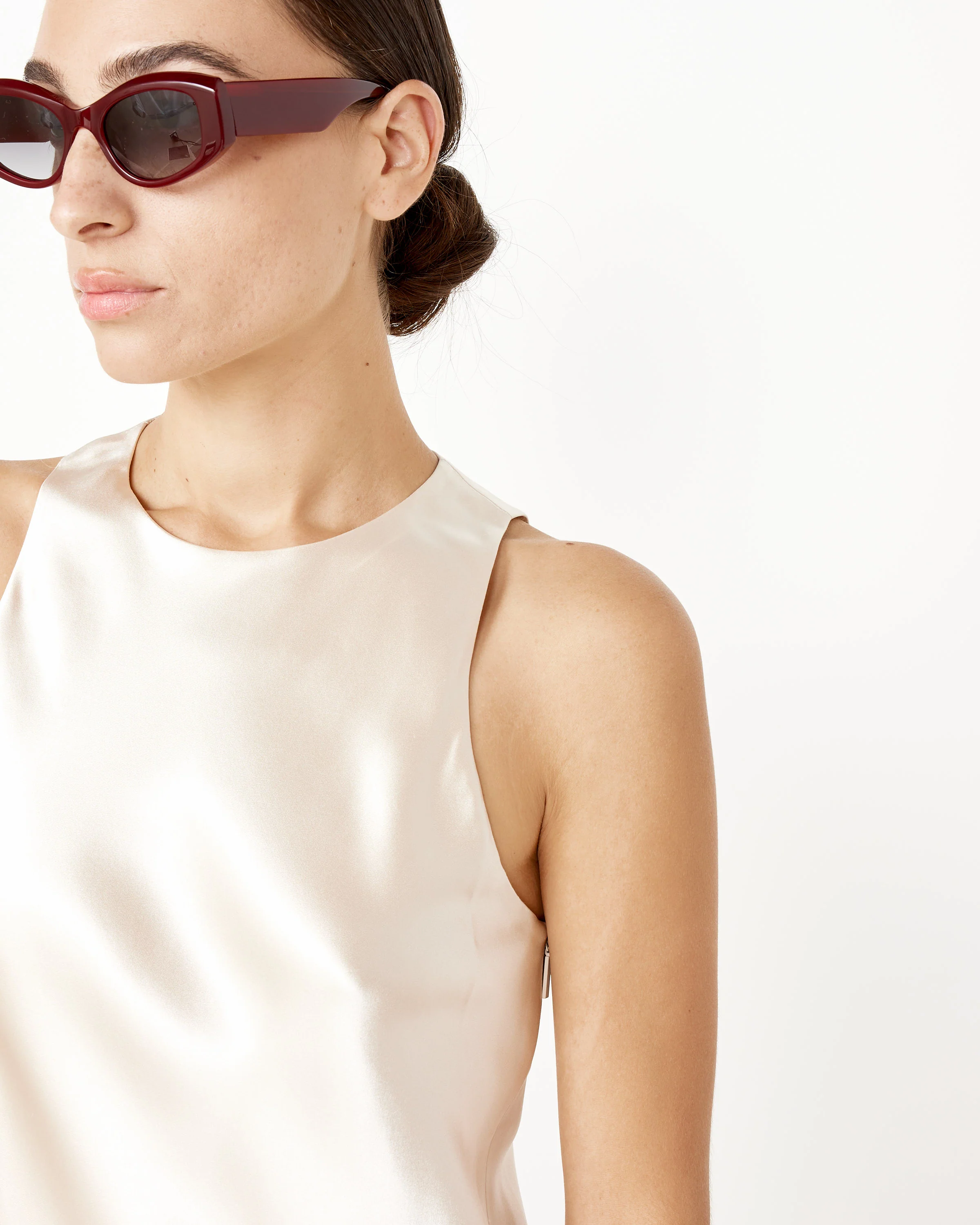 Heavy Satin Midi Bias Dress - Image 3